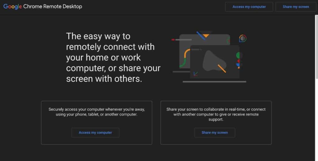 Chrome remote desktop device