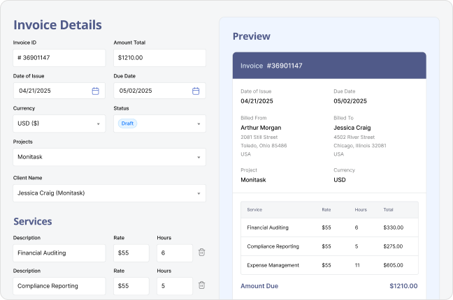 Screenshot of Automated Invoicing and Smarter Workflow Management