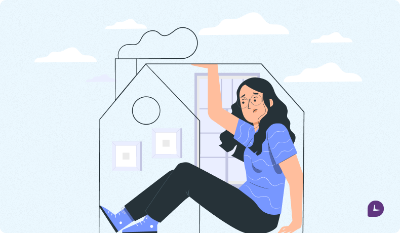 Illustration about Isolation and Loneliness. One of the most common challenges of remote work is social isolation.