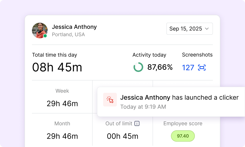 Screenshot of Monitask new design